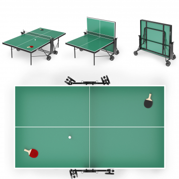 Теннисный стол UNIX Line Compact indoor 18mm MDF (Green) - 12